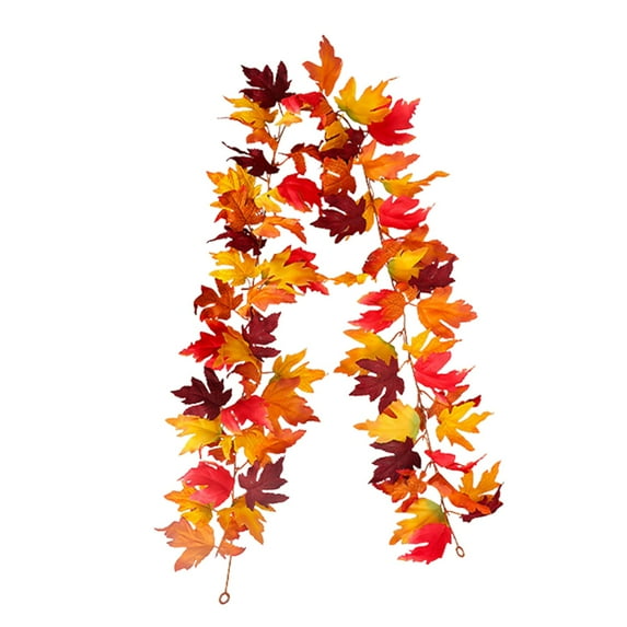 175CM/5.7 Ft Faux Plants Indoor Artificial Maple Leaves Silk Flowers White Festival Hanging Garland Maple Vine Decoration For Wedding Wedding Decor