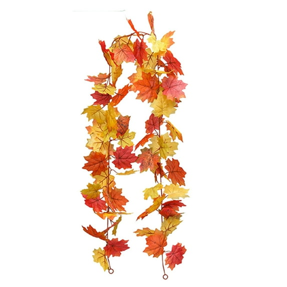 175CM/5.7 Ft Faux Plants Indoor Artificial Maple Leaves Silk Flowers White Festival Hanging Garland Maple Vine Decoration For Wedding Wedding Decor