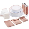 thumbnail image 1 of 175PCS Rose Gold Disposable Dinnerware Set for 25 Guests, Plastic Plates for Party, Wedding, Christmas, Include: 50 Plastic Plates, 25 Rose Gold Silverware, 25 Cups, 25 Napkins, 1 of 6