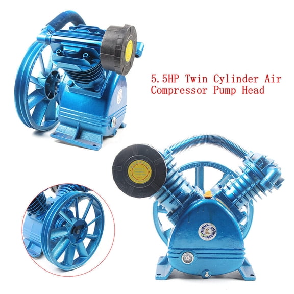 175PSI 5.5HP Twin Cylinder Air Compressor Pump Head Double Stage Head Motor