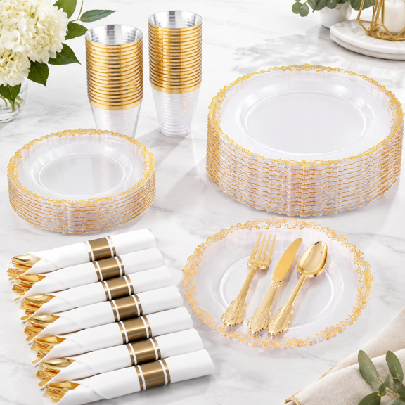 175clear Plates Disposable Party For 25 Guests