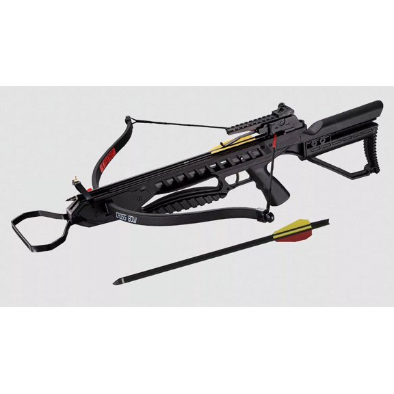 175lbs Deer Hunting Crossbow Cross Bow 245+FPS w/ Stringer, Wax 2 Arrows Black