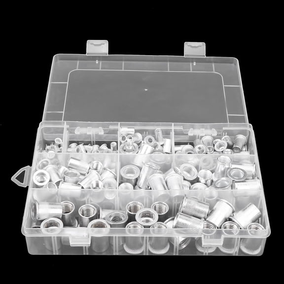 175pc Aluminum Rivet Nut Assortment Kit M3 M4 M5 M6 M8 M10 Threaded Inserts for Automotive Furniture Assembly 175pcs aluminum
