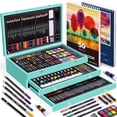 thumbnail image 1 of 175pcs Deluxe Art Set With 2 Drawing Pads, Crayons, Acrylic Paints, Colored Pencils Set In Wooden Case, Professional Art Kit, Paint Supplies, Gift, Christmas & Halloween, Back To School, 1 of 12