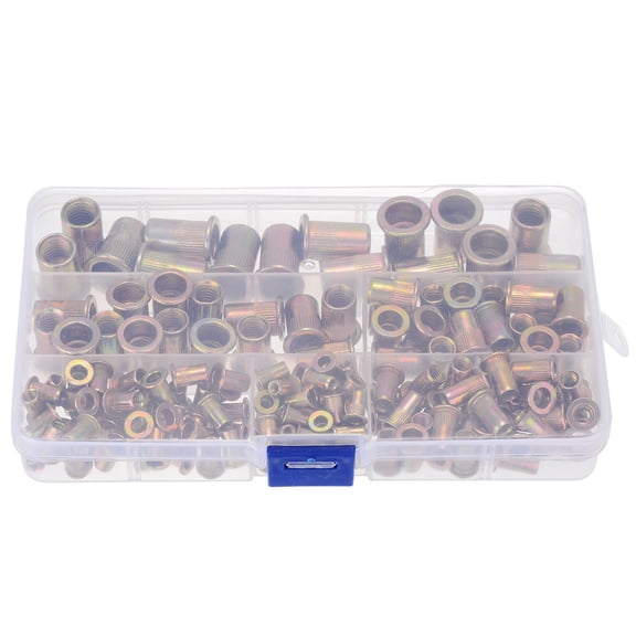 175pcs/kit M3 M4 M5 M6 M8 M10 Zinc Plated Carbon Steel Nuts Rivnut Flat Head Threaded Rivet Insert Nutsert Cap Rivet Nut
