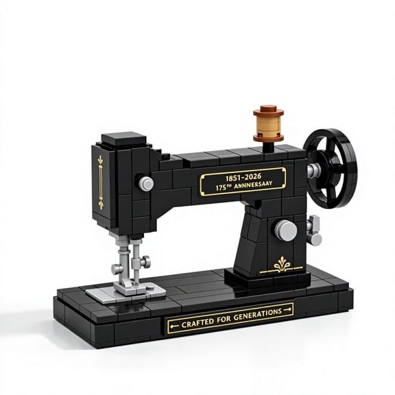 175th Anniversary Vintage Sewing Machine Building Block Model Retro Hand Crank Collectible Display Ornament