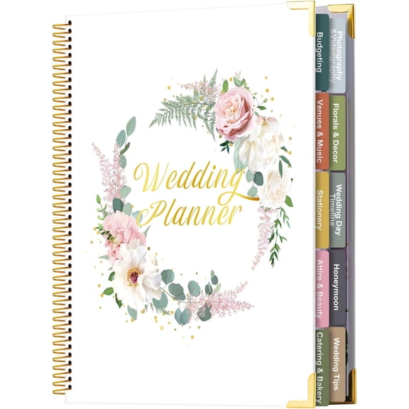 176 Pages Wedding Planner,Wedding Planner Book and Organizer,9" x 11" Hardcover Engagement Wedding Planner  for Couples,Brides
