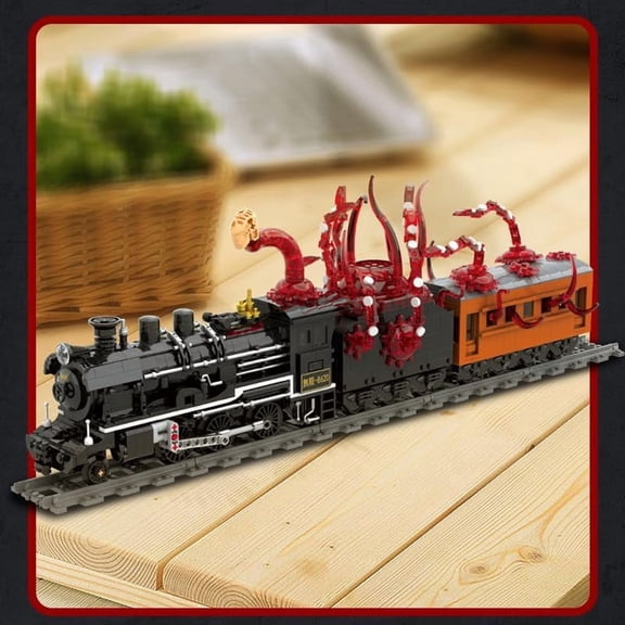 1760-Piece Building Block Kit Train Building Model, MOC Train Station DIY Decor Set for Room Decoration and Gifts