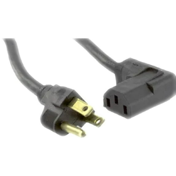 17609 10 B1 Cord, Power, C13, Right Angle, 5-15P Plug, 3 Cond SJT Cbl, 9'10, 16 AWG, Shld