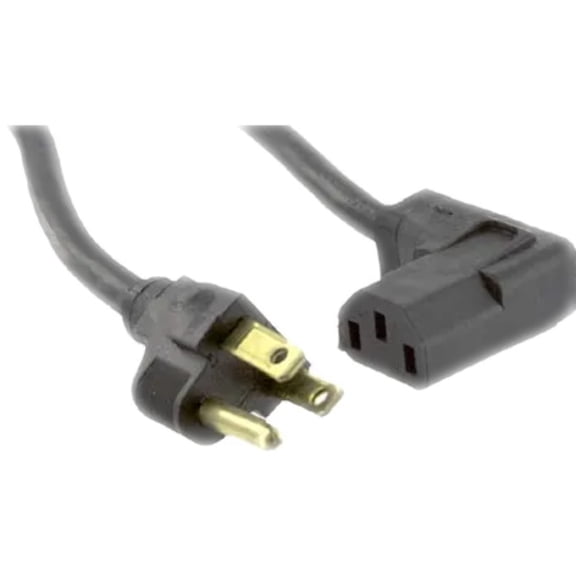 17609 10 B1 Cord, Power, C13, Right Angle, 5-15P Plug, 3 Cond SJT Cbl, 9'10, 16 AWG, Shld