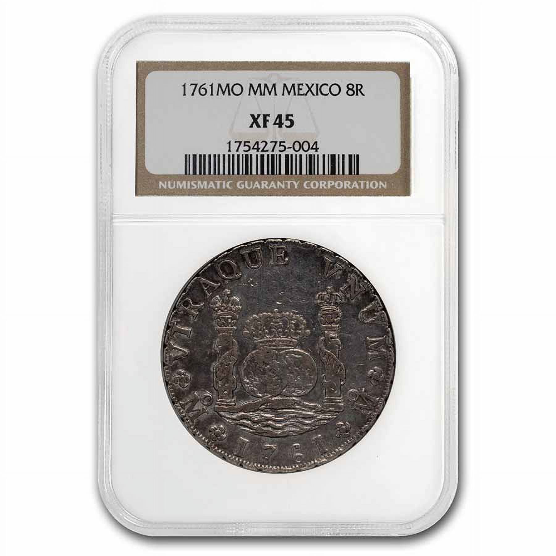 1761 Mo-MM Mexico Silver 8 Reales Pillar Dollar XF-45 NGC