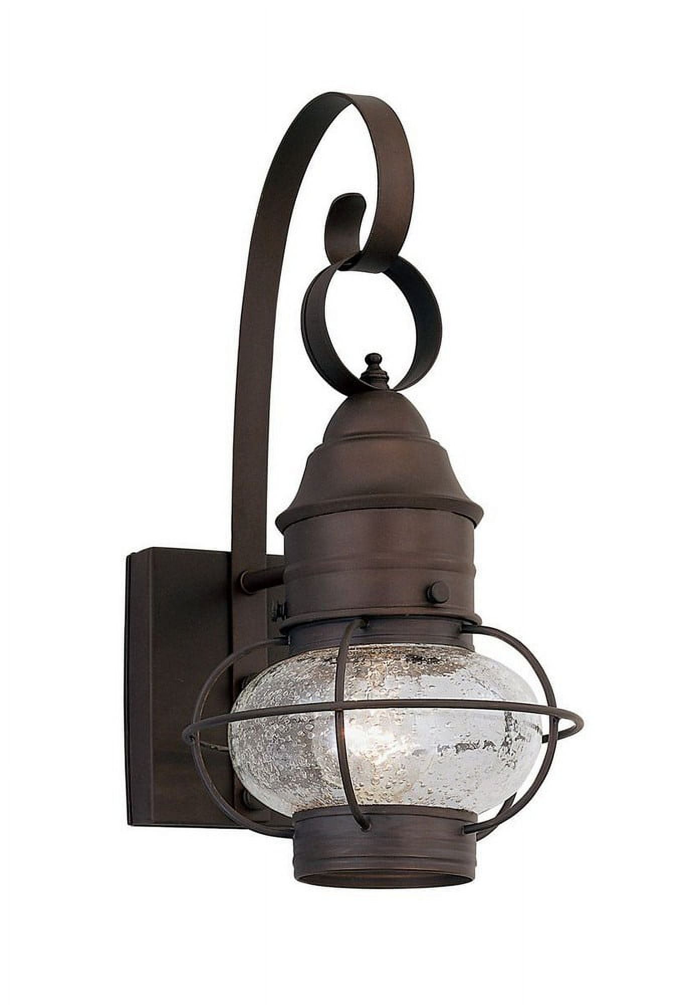 Rustique Bronze 18" Direct Wired Outdoor Lantern in Clear Seedy Glass