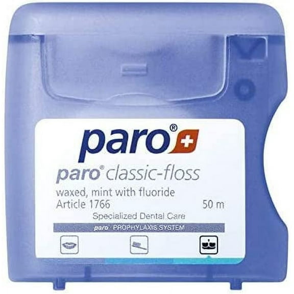 #1766 - Paro Classic Floss 50m, Waxed, Fluoridated, Mint (50m) - Pack of 6