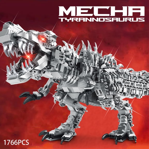 1766pcs Battle Mech T-Rex Building Blocks Articulated Robotic Dinosaur Model Kit Poseable for Display & Combat Play
