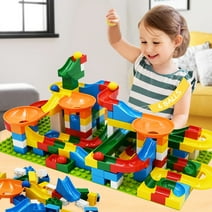176Pcs Big Blocks for Kids 3-10 Years, Marble Run Toy Set Compatible with Duplo, Building Bricks for Boys and Girls