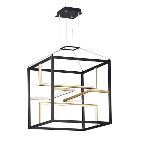 E21224-BKGLD ET2 Lighting Chamber-176W 4 LED Pendant-18.25 Inches wide by 18.75 inches high