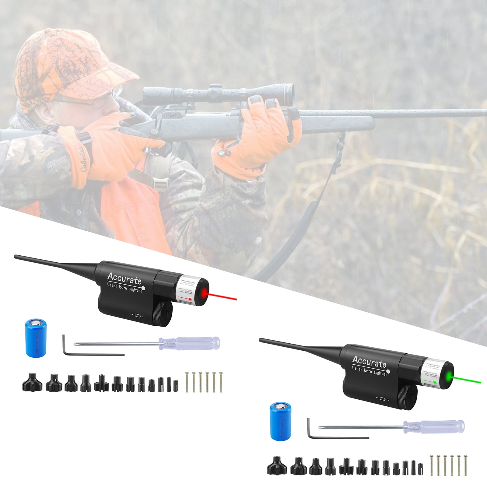 17712GA multi caliber Bore Sighter Collimator Red Green Bore Sight Kit