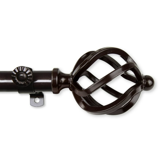 Contemporary Home Living 177" Chocolate Brown Roman Contemporary Single Window Curtain Rod