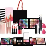 Makeup Kit for Women, 177 Colors All- In- One Makeup Palette with Mirror Eyeshadow Powder Eyebrow Powder Blush Brushes Eyebrow Pencil Mascara