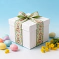 thumbnail image 1 of 177 Inch Easter Wired Edge Ribbon Colorful Bunny Egg Happy Easter Plaid Fabric Ribbon for Gift Wrapping Bow Wreath Making for Spring Holidays DIY Craft Supplies, 1 of 6