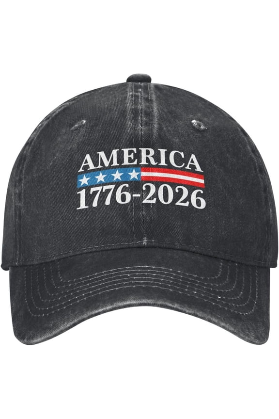 1776 2026 250 Years Anniversary Hat 250th Birthday Hat 4th of July Cap for Men Women Black Black