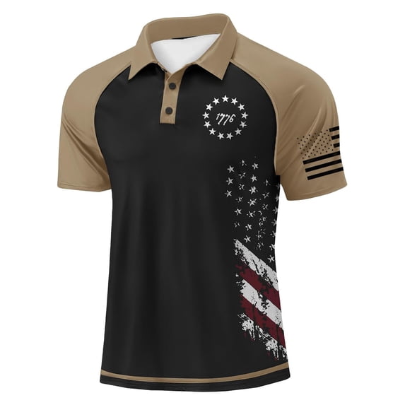 1776-2026 250th Anniversary Polo Shirts for Men Summer Short Sleeve Collared Golf Polo Shirt 4th Of July Golf Tees