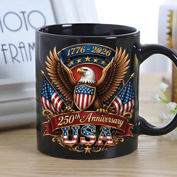 1776-2026 America 250th Anniversary Mug, 1776 2026 Patriotic Eagle Coffee Mug, 4Th Of July Gift, 3D Print Effect Mug