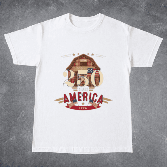 1776-2026 American Freedom Barn Patchwork Art Graphic Unisex T ...