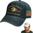 thumbnail image 1 of 1776-2026 Baseball Cap United States 250th Anniversary Eagle Handmade Embroidery Hat for Men Women Adjustable, 1 of 13