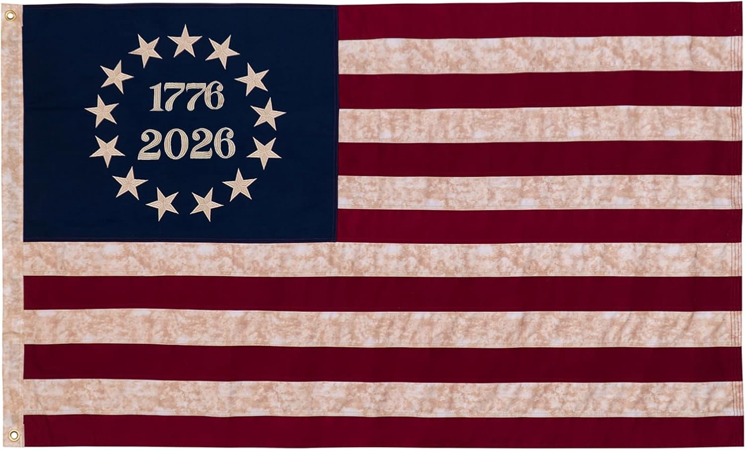 1776-2026 Betsy Ross Flag 3x5 Feet American Flags for 250th Anniversary Heavy Duty Outdoor Embroidered 13 Star Colonies Banner for Outside