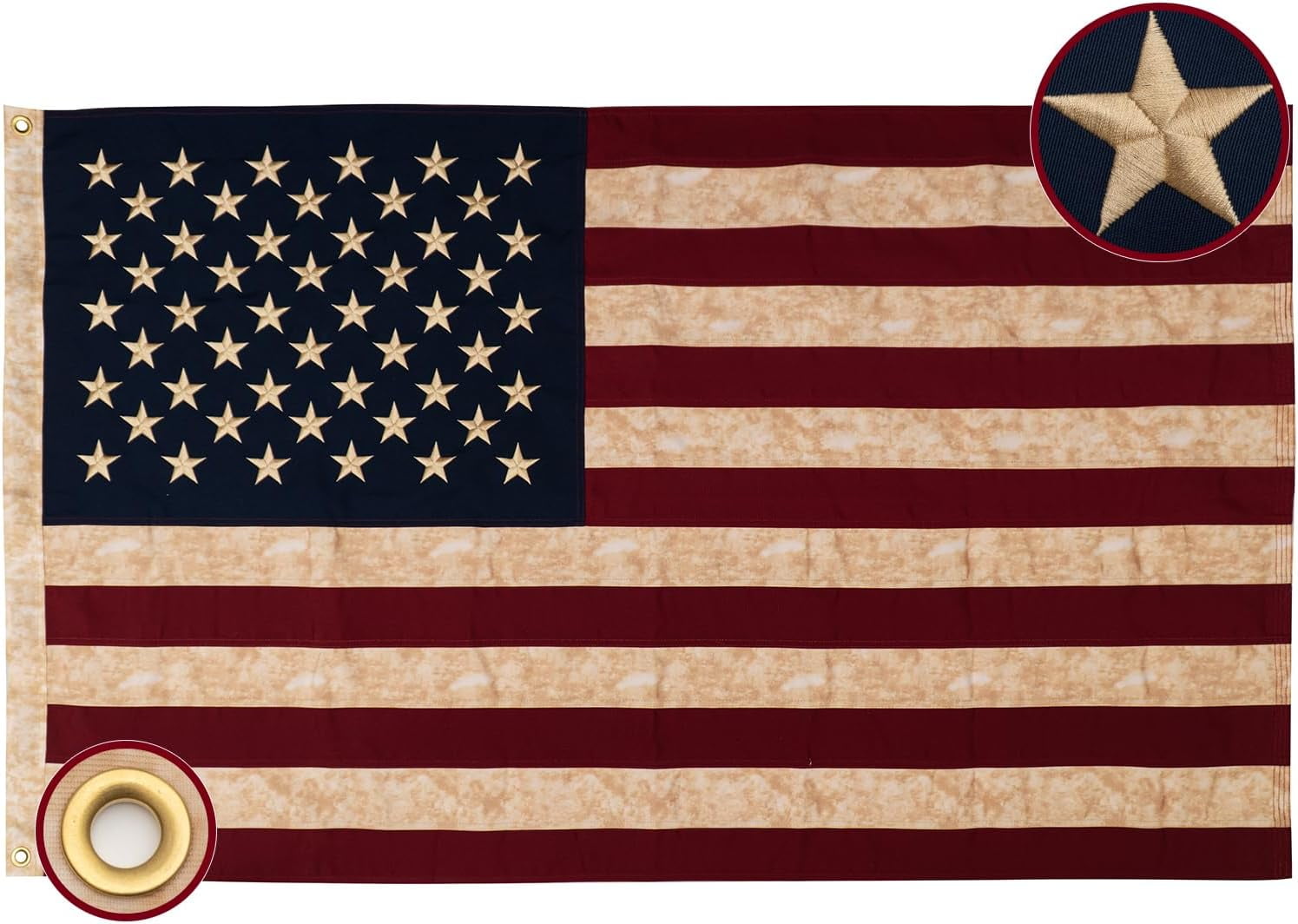 1776-2026 Betsy Ross Flag 3x5 Feet American Flags for 250th Anniversary Heavy Duty Outdoor Embroidered 13 Star Colonies Banner for Outside