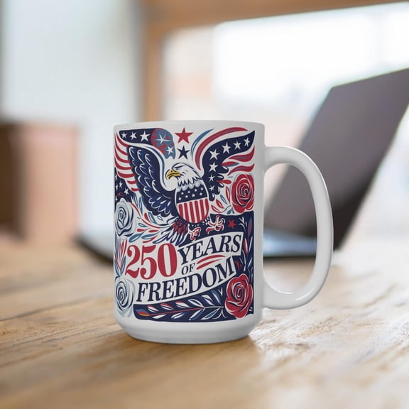 1776 2026 Patriotic Eagle Mug 250 Years America Anniversary Cup USA Independence Fourth of July Coffee Mug Eagle Gift