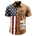 thumbnail image 1 of 1776 To 2026 Patriotic Hawaiian Shirt for Men Button Down Short Sleeve Hawaiian Shirts American Flag Printed 4th Of July Patriotic Shirts USA Independence Celebration Beach Party Wear,Brown 2XL, 1 of 4
