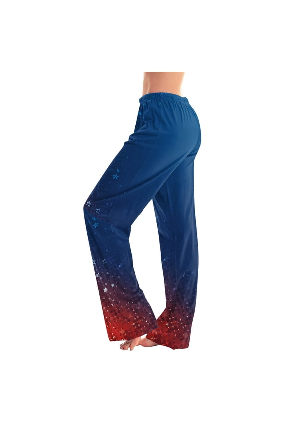 1776-2026 Soft Pajamas for Women Independence Day Loose Pj Bottoms USA Flag Pattern Drawstring Pj Bottoms Pants