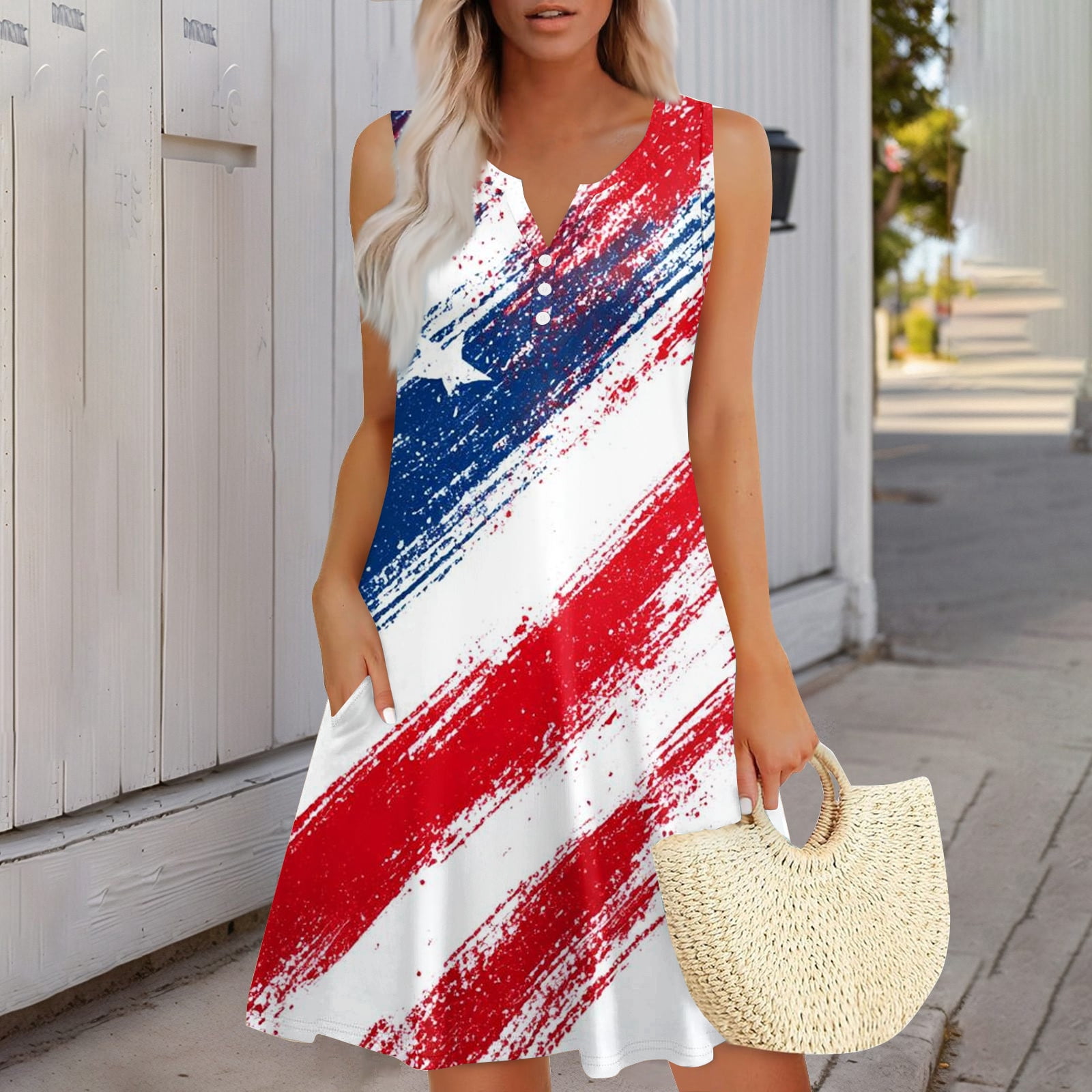 1776-2026 Summer Dresses for Women 2026 Flora Aline Sleeveless V Neck ...