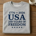 thumbnail image 1 of 1776-2026 USA Bicentennial embroidered sweatshirt, 250 Years of Freedom, US Anniversary, American History crewneck, patriot gift, 1 of 4
