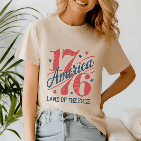 1776 America Land Of The Free 4Th Of July, Independence Day, Fourth Of July,4 Of July Shirt, Memorial Day Gift, Usa Flag, Fireworks Shirt, Stars And Stripes Tee, Patriotic Tshirt