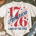 thumbnail image 1 of 1776 America Land of the Free T-shirt, Patriotic Shirt, 4th of July Shirt, Independence Day Shirt Graphic, USA Vintage Tee TH260554, 1 of 5