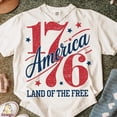 thumbnail image 1 of 1776 America Land of the Free T-shirt, Patriotic Shirt, 4th of July Shirt, Independence Day Shirt Graphic, USA Vintage Tee TH260554, 1 of 5