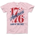 thumbnail image 1 of 1776 America T-Shirt – Land of the Free Patriotic USA Tee – Red White Blue Independence Day Shirt for 4th of July, Veterans Day, or Memorial Day, 1 of 7