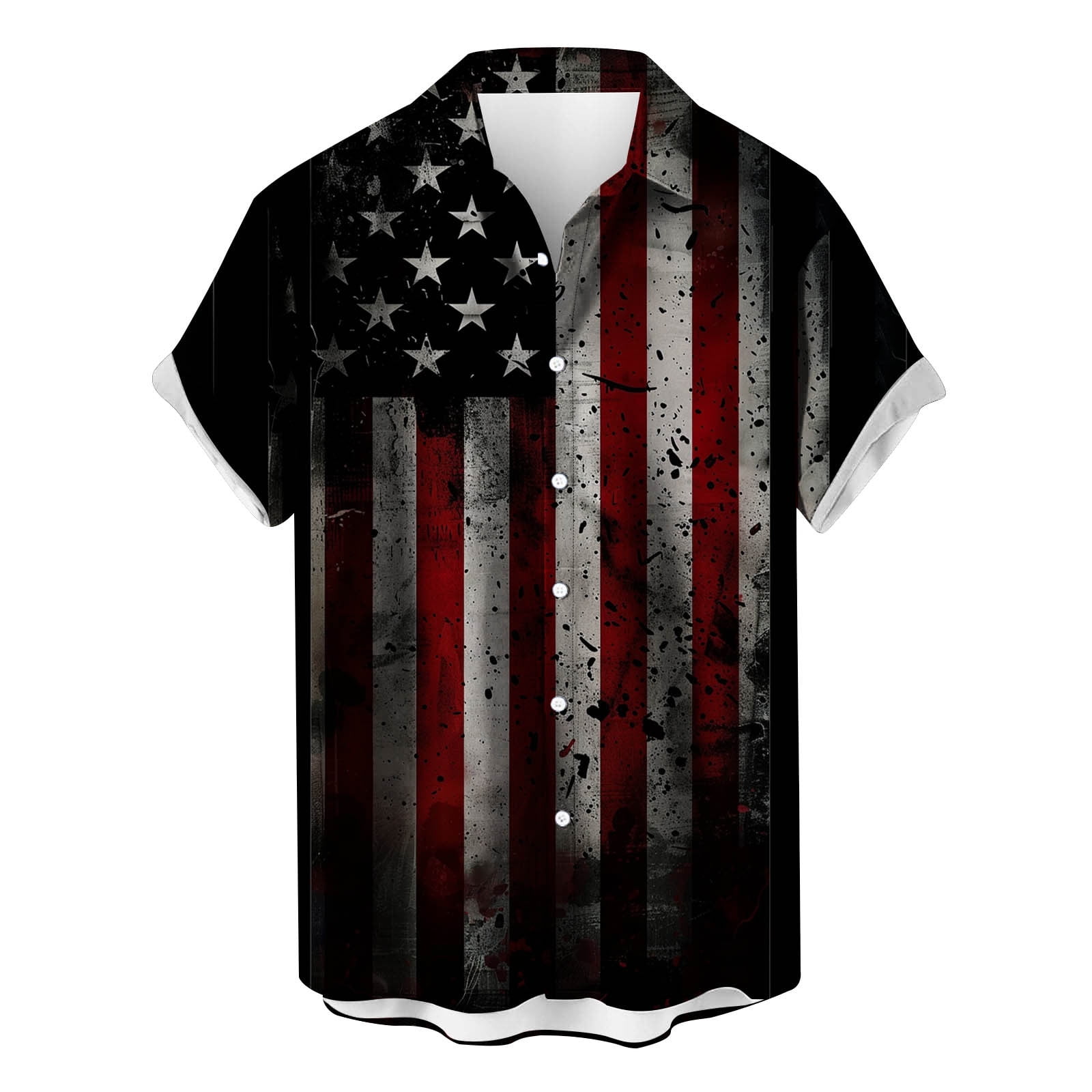 1776 American Flag Hawaiian Shirt for Men Summer USA Star Striped ...