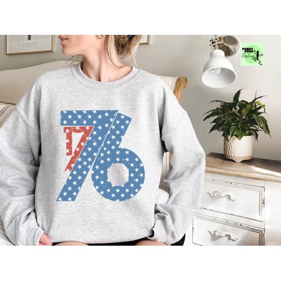 1776 American History Sweatshirt, 4th of July Crewneck, Vintage USA Flag Pullover, Independence Day Sweater