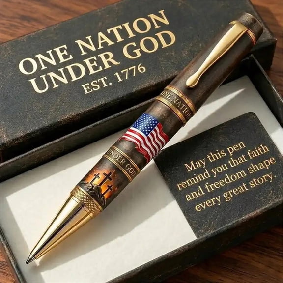 1776 American Independence Commemorative Pen, Patriotic Collectible Writing Instrument with Gift Box for History Enthusiasts and Veterans