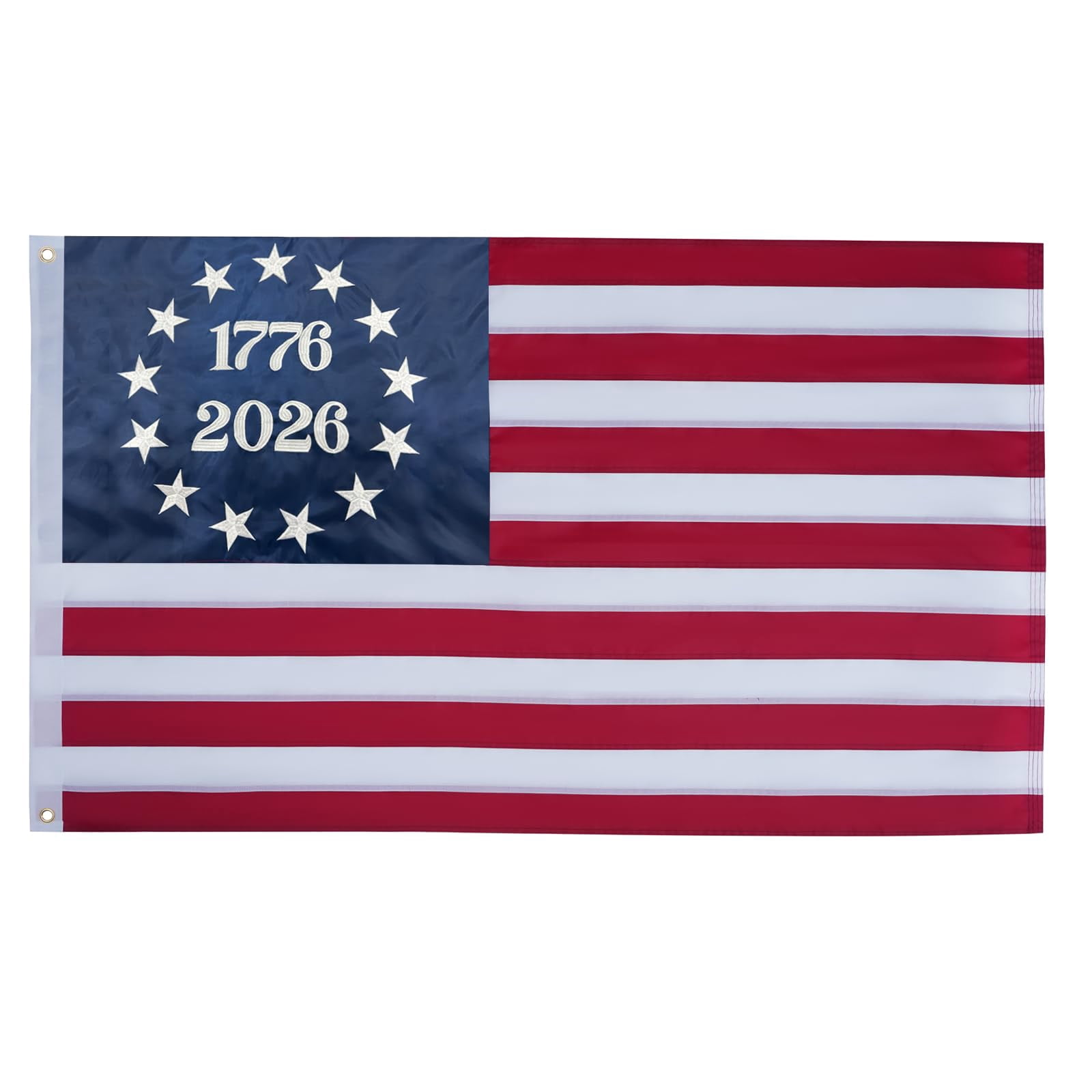 1776 Bennington 250 Anniversary USA Flag 3x5 ft Outdoor Embroidered Betsy Ross Flags 13 Colonies US 2026 American Flag Heavy Duty with 2 Brass Grommets