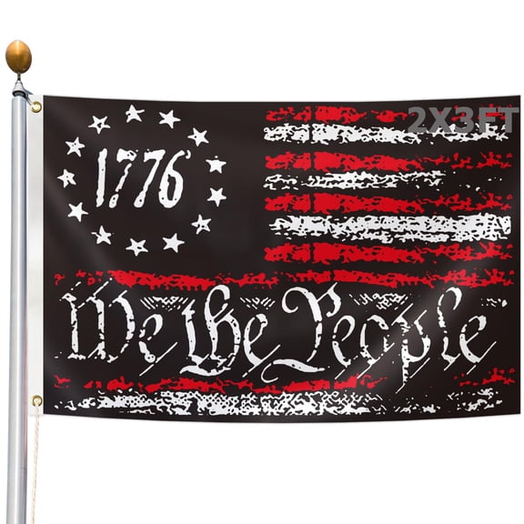 1776 Flag 2x3FT Double Sided Polyester American Rebel Constitution Flag with Copper Buckles