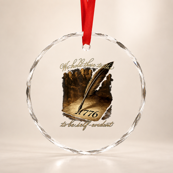 1776 Founding Fathers Declaration Of Independence 250Th Glass Ornament Holiday Tree Decoration