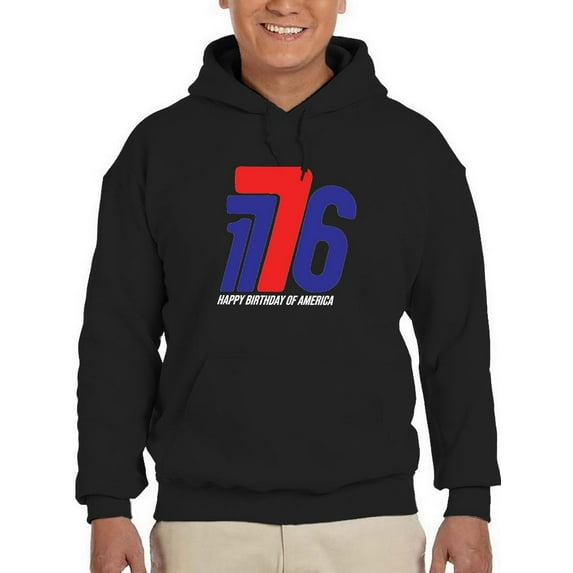 1776 Happy Birthday Of America Hoodie Men -Image by Shutterstock, Male Small