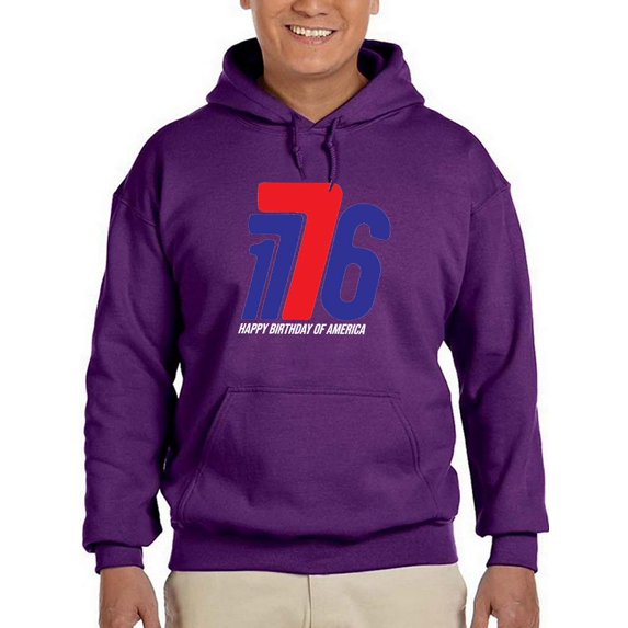 1776 Happy Birthday Of America Hoodie Men -Image by Shutterstock, Male XX-Large