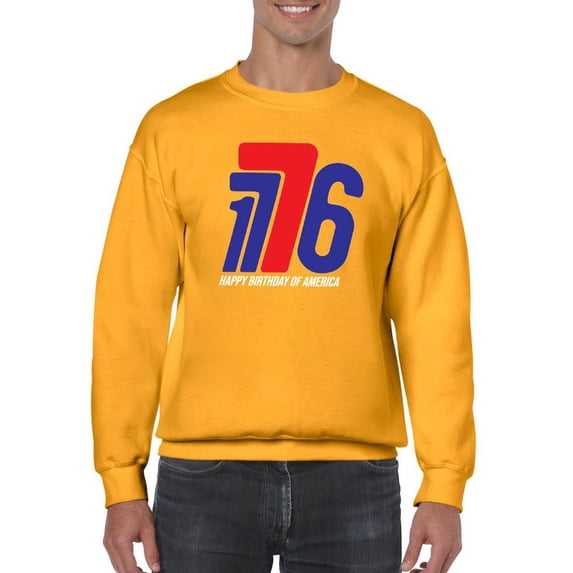 1776 Happy Birthday Of America Sweatshirt Men -Image by Shutterstock, Male 4X-Large