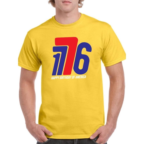 1776 Happy Birthday Of America T-Shirt Men -Image by Shutterstock, Male Medium